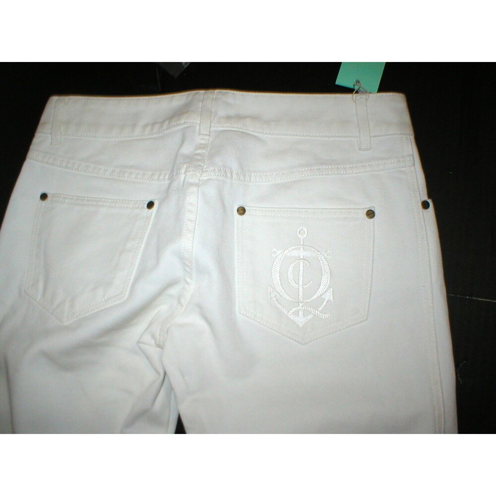 New NWT 4 6 Alexander McQueen Womens Jeans Designer Italy 42 White Tall 30 x 37